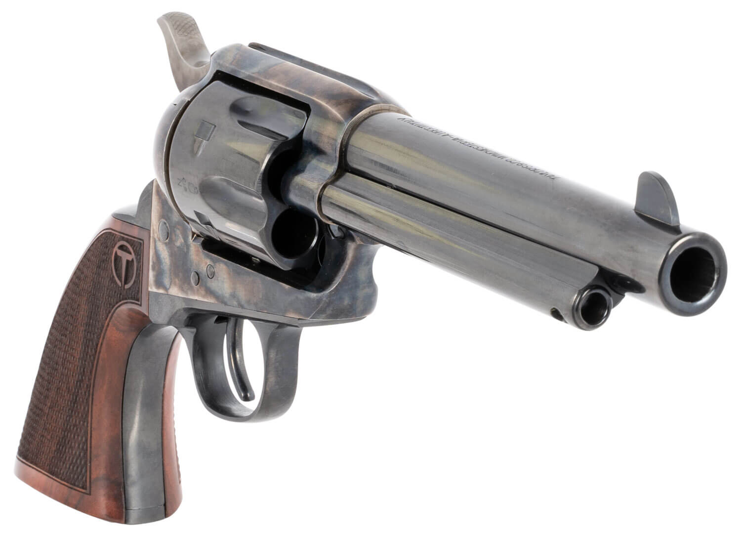 Taylors & Company 550813 Smoke Wagon 45 Colt (LC) Caliber with 5.50" Blued Finish Barrel 6rd Capacity Blued Finish Cylinder Color Case Hardened Finish Steel Frame & Checkered Walnut Grip - Image 3