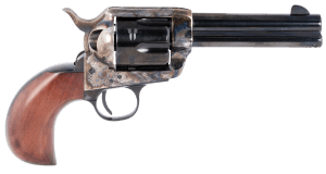 Taylors & Company 200069 1873 Cattleman 357 Mag Caliber with 4.75" Blued Finish Barrel  6rd Capacity Blued Finish Cylinder  Color Case Hardened Finish Steel Frame & Birdshead Walnut Grip