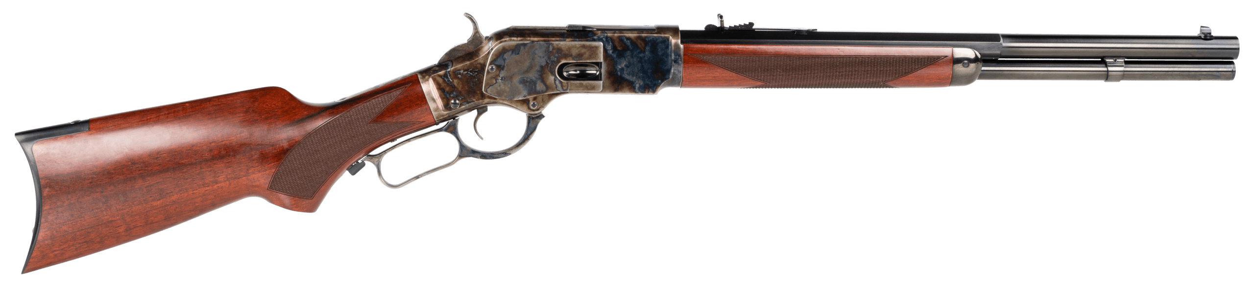 Taylors & Company 550202DE 1873 357 Mag Caliber with 10+1 Capacity 18" Blued Half Octagon Barrel Color Case Hardened Metal Finish Walnut Fixed Pistol Grip Stock & Taylor Tuned Polished Right Hand (Full Size)