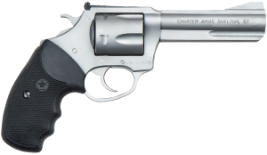 Charter Arms 73542 Mag Pug Target Large 357 Mag  5 Shot 4.20" Matte Stainless Steel Barrel  Cylinder & Frame w/Black Finger Grooved Rubber Grip
