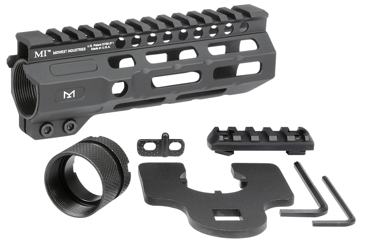 Midwest Industries MICRM6 Combat Black Hardcoat Anodized 6061-T6 Aluminum 6" Picatinny/M-LOK