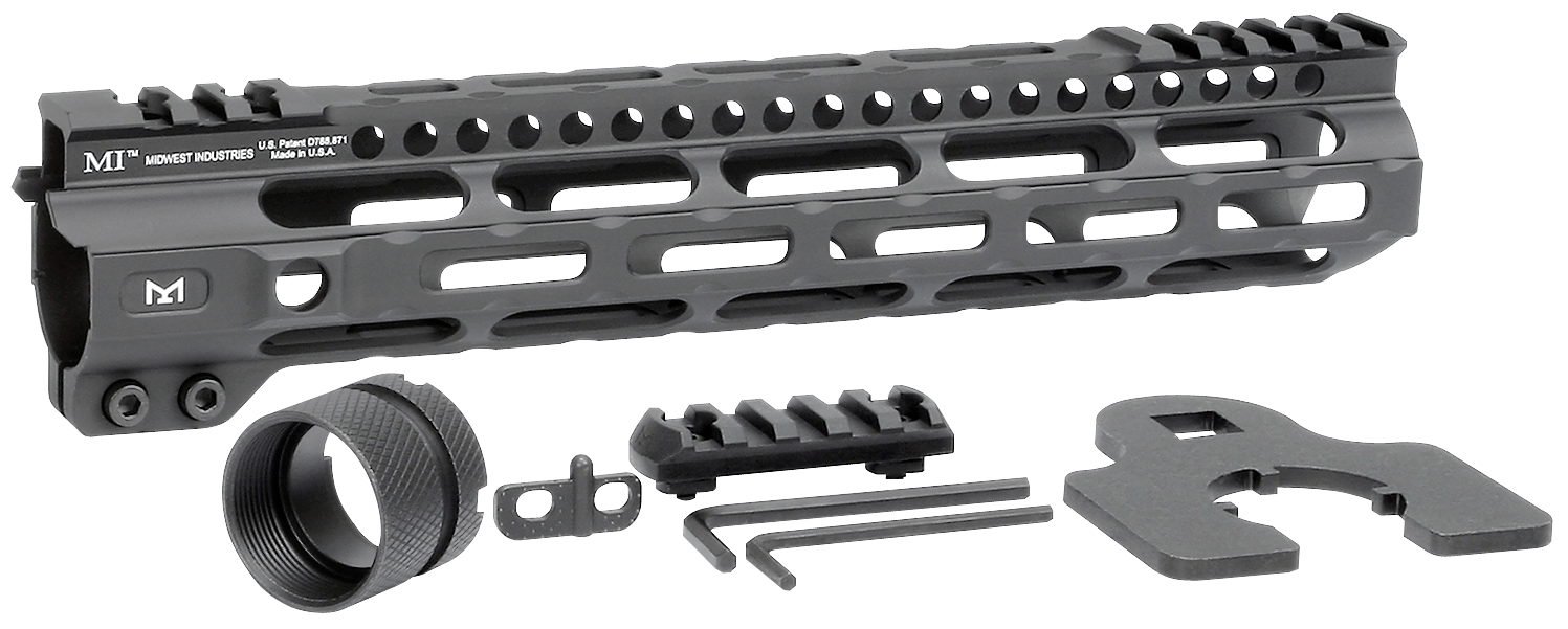 Midwest Industries MICRLW105 Combat Lightweight AR-15 Black Hardcoat Anodized Aluminum/Polymer 10.50" Picatinny/M-LOK