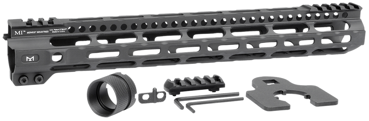 Midwest Industries MICRLW14 Combat Lightweight AR-15 Black Hardcoat Anodized Aluminum/Polymer 14" Picatinny/M-LOK