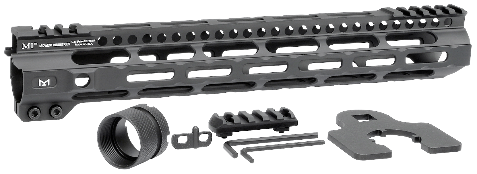 Midwest Industries MIULW12625 Ultralight AR-15 Black Hardcoat Anodized Aluminum/Polymer 12.625" Picatinny/M-LOK
