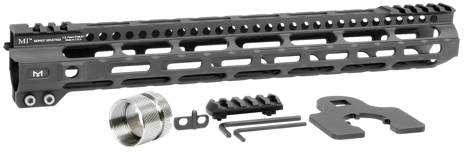 Midwest Industries MIULW14 Ultralight AR-15 Black Hardcoat Anodized Aluminum/Polymer 14" Picatinny/M-LOK