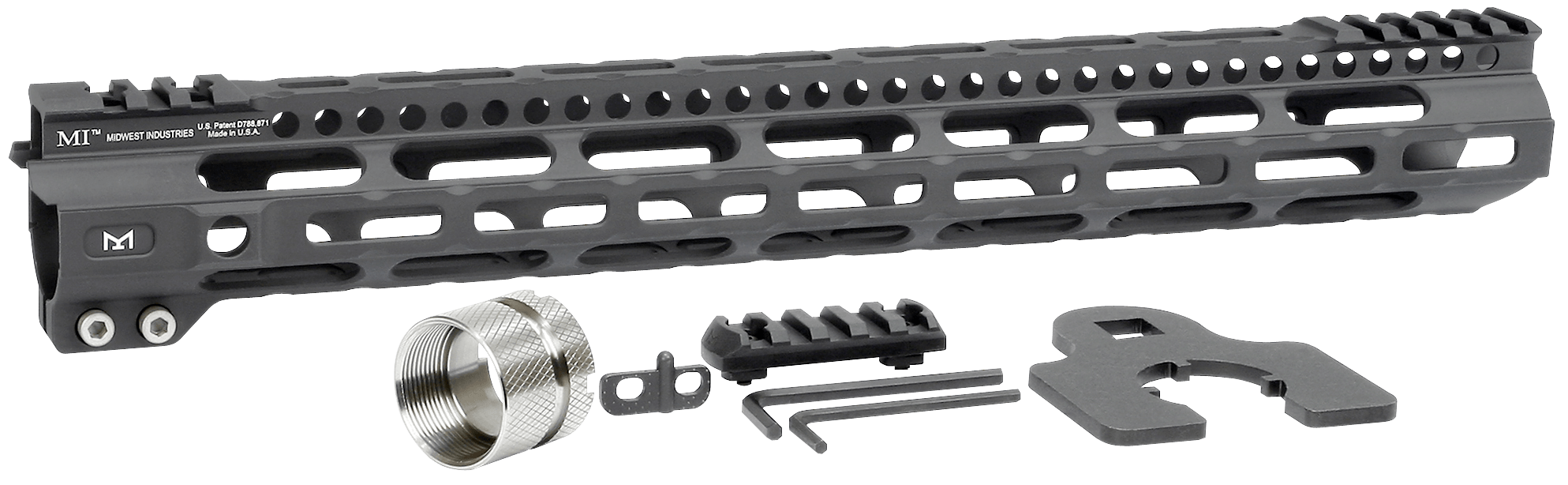 Midwest Industries MIULW15 Ultralight AR-15 Black Hardcoat Anodized Aluminum/Polymer 15" Picatinny/M-LOK