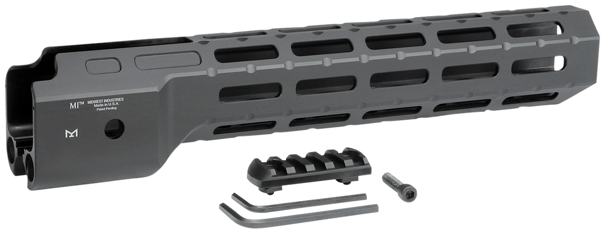 Midwest Industries MICRPC9 Combat Ruger PC9 M-Lok Handguard Black Hardcoat Anodized 6061-T6 Aluminum 12"
