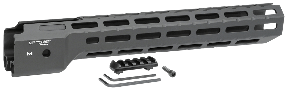 Midwest Industries MICRPC9X Combat Ruger PC9 M-Lok Handguard Black Hardcoat Anodized 6061-T6 Aluminum 14"