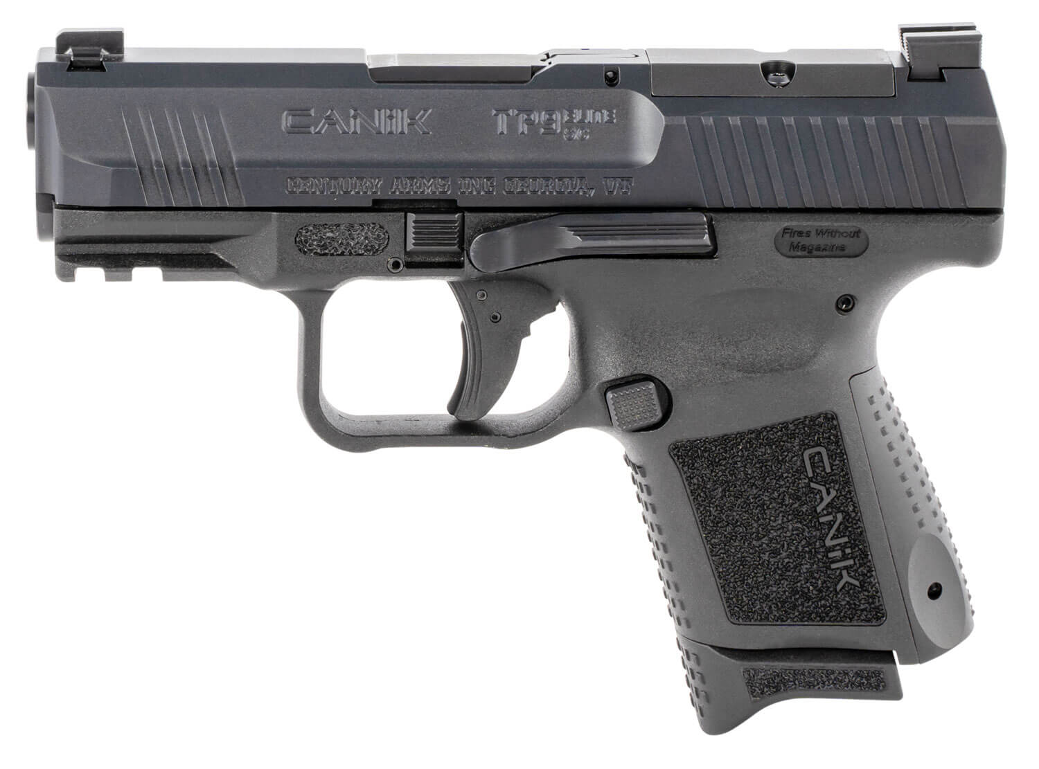 Canik HG5643N TP9 Elite Sub-Compact 9mm Luger 15+1/12+1 3.60" Black Nitride Match Grade Barrel Optic Ready/Serrated Steel Slide & Black Polymer Frame w/Picatinny Rail Black Interchangeable Backstrap Grip - Image 2