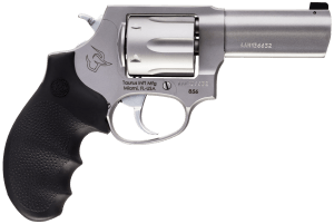 Taurus 285639NS 856 Defender 38 Special +P Caliber with 3" Barrel 6rd Capacity Cylinder Overall Matte Finish Stainless Steel Finger Grooved Black Hogue Rubber Grip & Night Front Sight