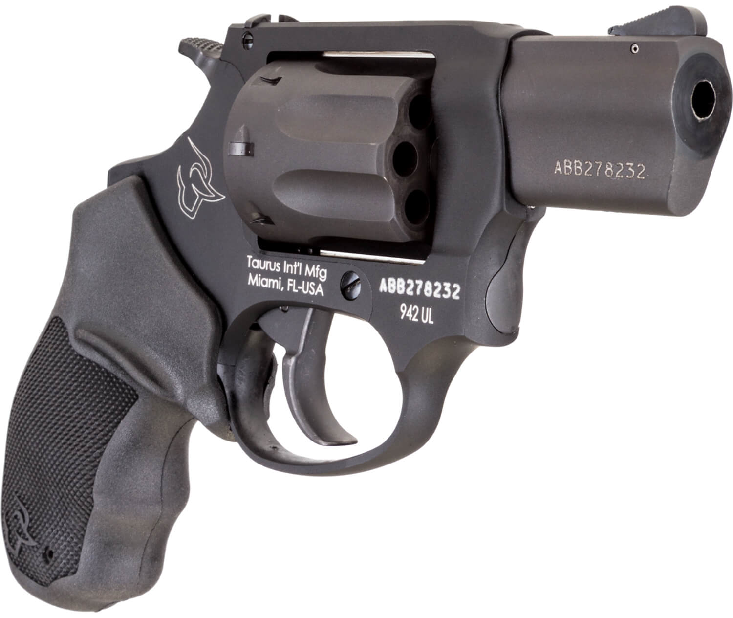 Taurus 2-942021UL 942 Ultra-Lite 22 LR Caliber with 2" Matte Black Finish Barrel 8rd Capacity Matte Black Finish Cylinder Black Anodized Finish Aluminum Frame & Finger Grooved Black Polymer Grip - Image 3