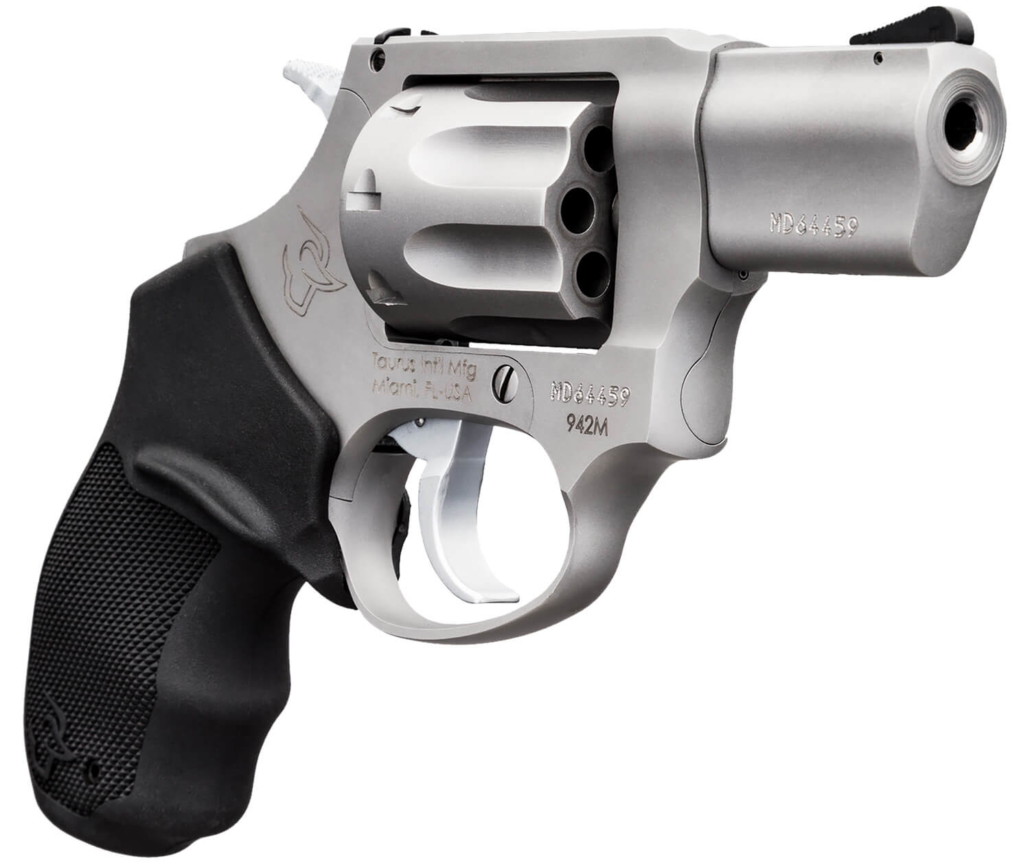 Taurus 2942M029 942 22 WMR 8rd 2" Barrel Overall Matte Finish Stainless Steel & Finger Grooved Black Polymer Grip - Image 3