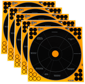 EZ-Aim 15248 Splash Reactive Handgun Trainer Adhesive Black / Orange 5 Pack
