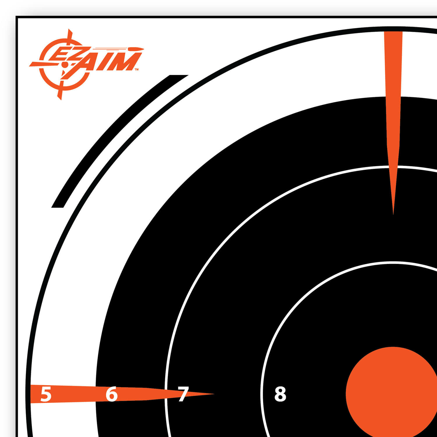 EZ-Aim 15246 Bullseye Hanging 8" x 8" Black/Orange/ White 26 Per Pack - Image 2