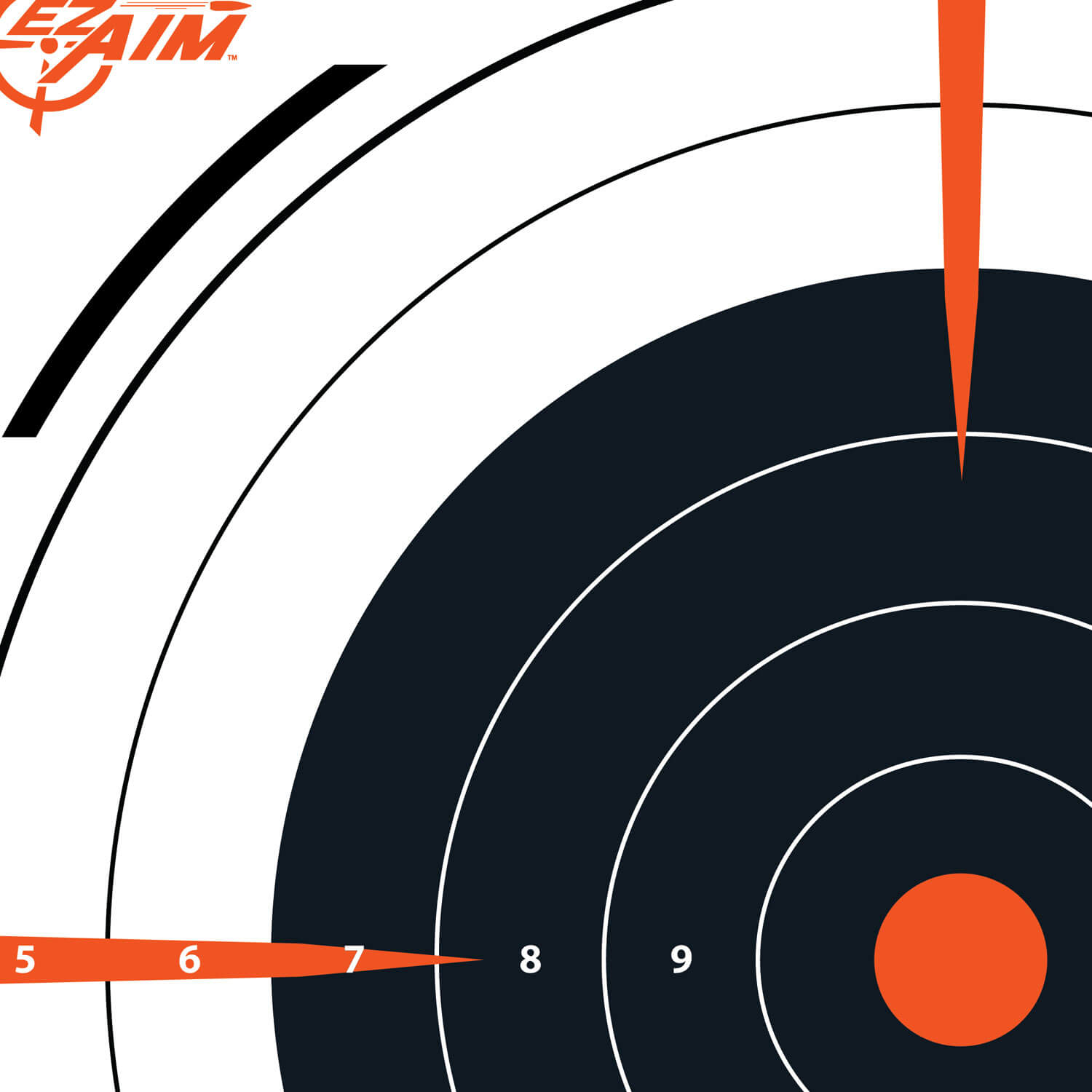 EZ-Aim 15334 Bullseye Hanging Paper 12" x 12" Black/White 13 Per Pack - Image 2