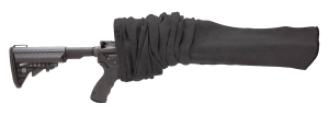 Tac Six 13255 Tactical Rifle Sock made of Knit with Black Finish Silicone Treatment & Cinch Closure for Tactical Firearms w/wo Scope 55 L"