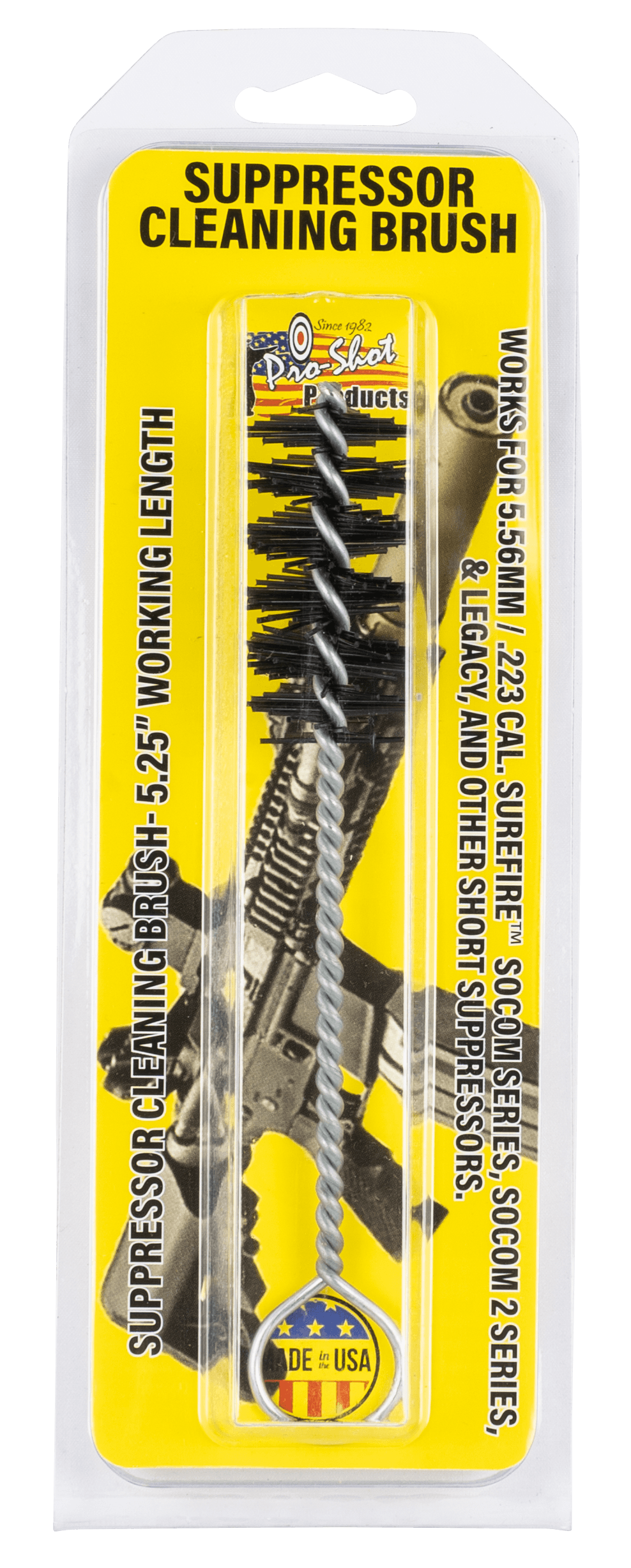 Pro-Shot SPRBRUSH Suppressor Cleaning Brush .223/ 5.56mm Compatible w/Surefire SOCOM Series/SOCOM Series 2/Legacy/Warden