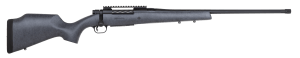 Mossberg 28102 Patriot Long Range Hunter 300 Win Mag 3+1 24" Threaded/Fluted Barrel Matte Blued Metal Picatinny Rail Benchrest Style Forend Spider Gray Polymer-Coated Monte Carlo Hunting Stock w/Aluminum Bedding Pillars & Textured Grip