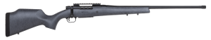 Mossberg 28104 Patriot Long Range Hunter 6.5 PRC 4+1 24" Threaded/Fluted Barrel Matte Blued Metal Picatinny Rail Benchrest Style Forend Spider Gray Polymer-Coated Monte Carlo Hunting Stock w/Aluminum Bedding Pillars & Textured Grip