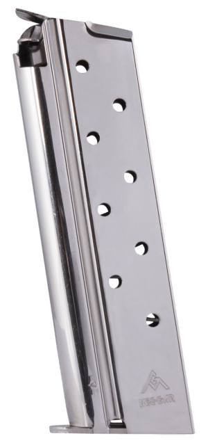 Mec-Gar MGCGGOV10N Standard Nickel Detachable 8rd 10mm Auto for 1911 Government