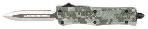 CobraTec Knives SADCCTK1SDAGNS CTK-1 Small 2.75" OTF Dagger Plain D2 Steel Blade/Winter Digi Camo Aluminum Handle Features Glass Breaker Includes Pocket Clip