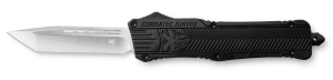 CobraTec Knives LBCTK1LTNS CTK-1 Large 3.25" OTF Tanto Plain D2 Steel Blade/Black Aluminum Handle Features Glass Breaker Includes Pocket Clip