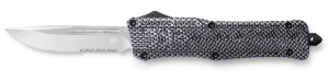 CobraTec Knives LCFCTK1LDS CTK-1 Large 3.75" OTF Drop Point Part Serrated D2 Steel Blade/ Carbon Fiber Aluminum Handle Features Glass Breaker Includes Pocket Clip