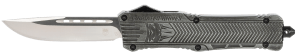 CobraTec Knives LSWCTK1LDNS CTK-1 Large 3.75" OTF Drop Point Plain D2 Steel Blade/ Stonewashed Aluminum Handle Features Glass Breaker Includes Pocket Clip