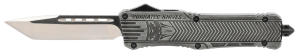 CobraTec Knives LSWCTK1LTNS CTK-1 Large 3.75" OTF Tanto Plain D2 Steel Blade/Stonewashed Aluminum Handle Features Glass Breaker Includes Pocket Clip