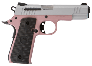 Citadel CIT380ROSE M1911 Baby Compact Frame 380 ACP 7+1 3.75" Stainless Steel Barrel Silver Serrated Steel Slide Rose Cerakote Aluminum Frame w/Beavertail Ambidextrous