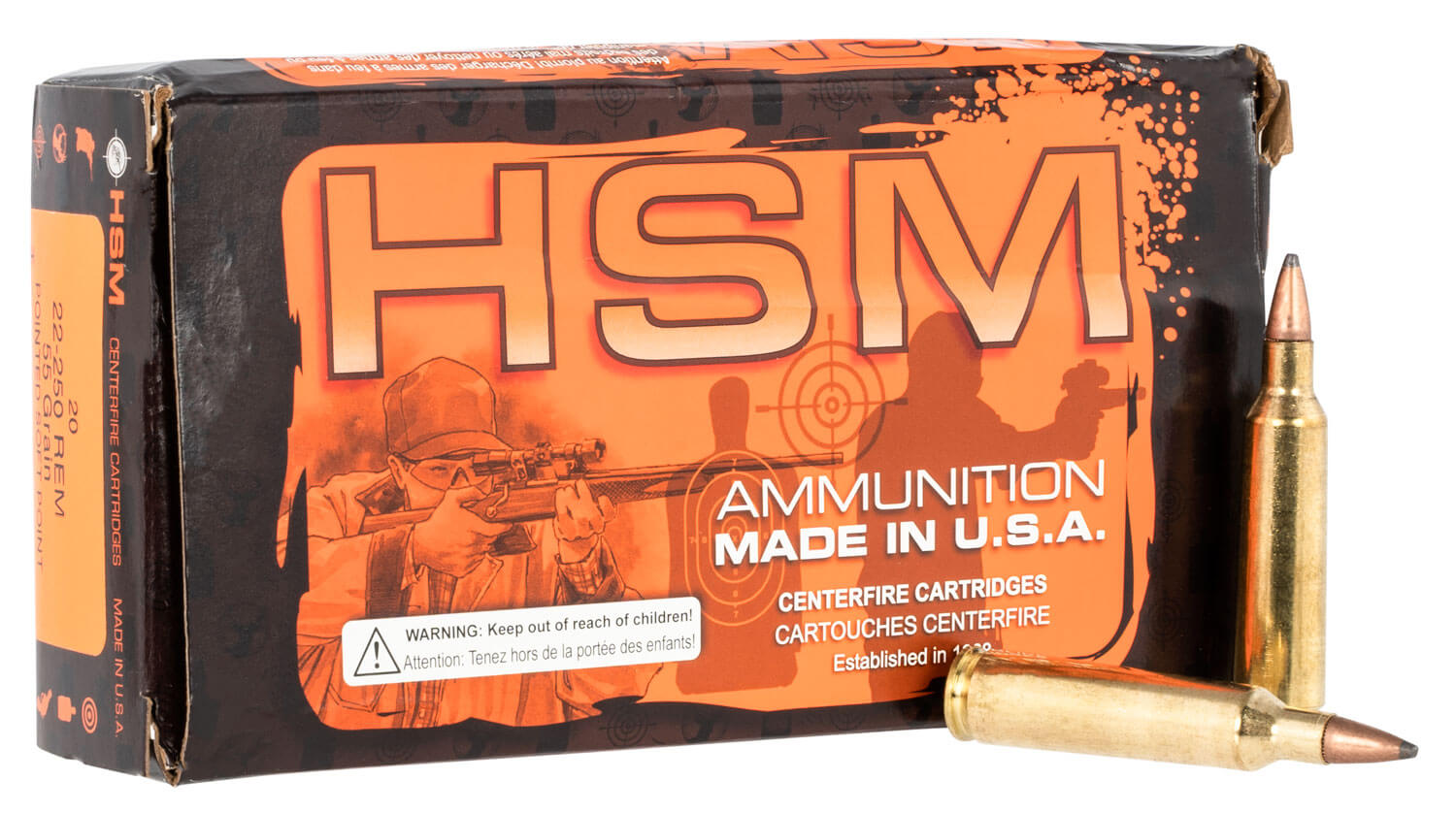HSM 222504N Varmint Hunting 22-250 Rem 55 gr Soft Point (SP) 20rd Box - Image 2