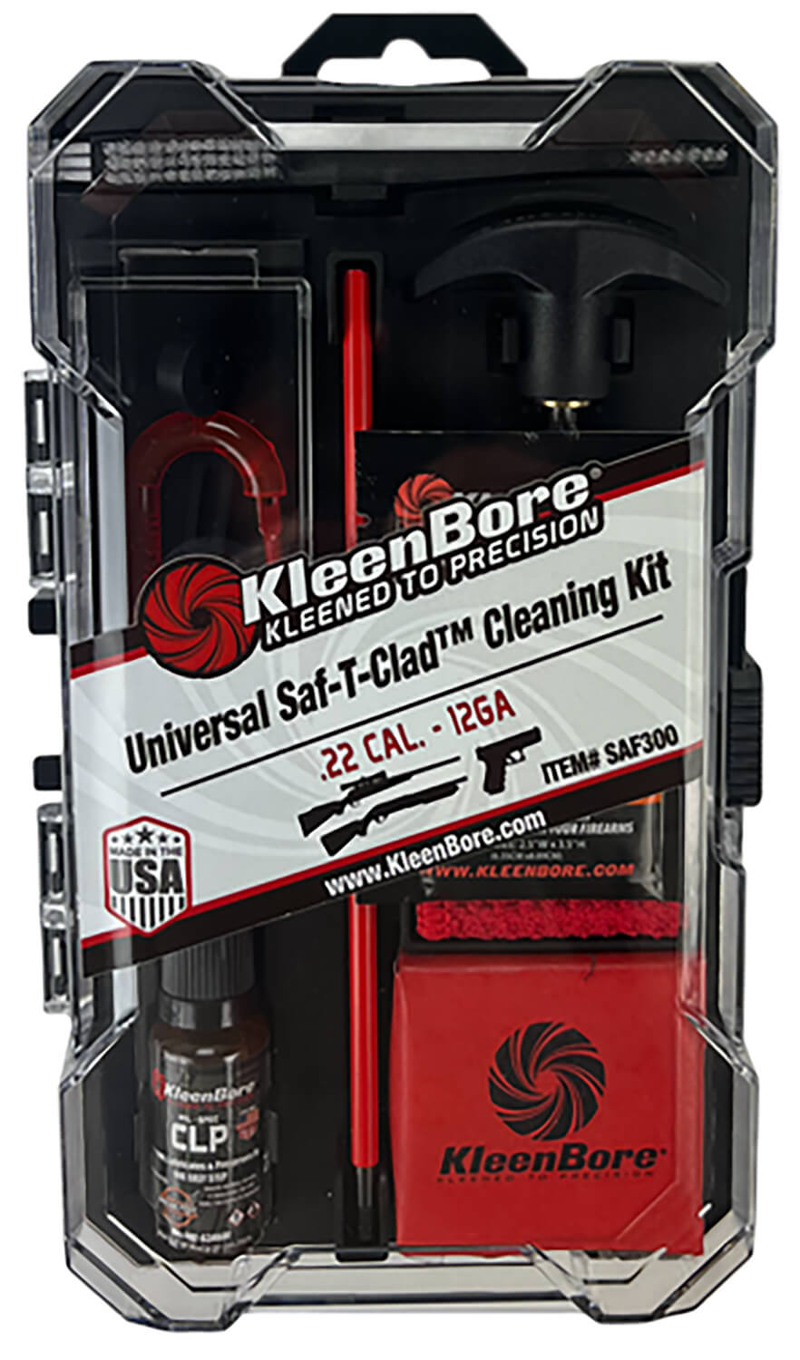 KleenBore SAF300 SAF-T-CLAD Universal Classic Cleaning Kit 22 Cal - 12 Gauge Handguns / Rifles / Shotguns - Image 2