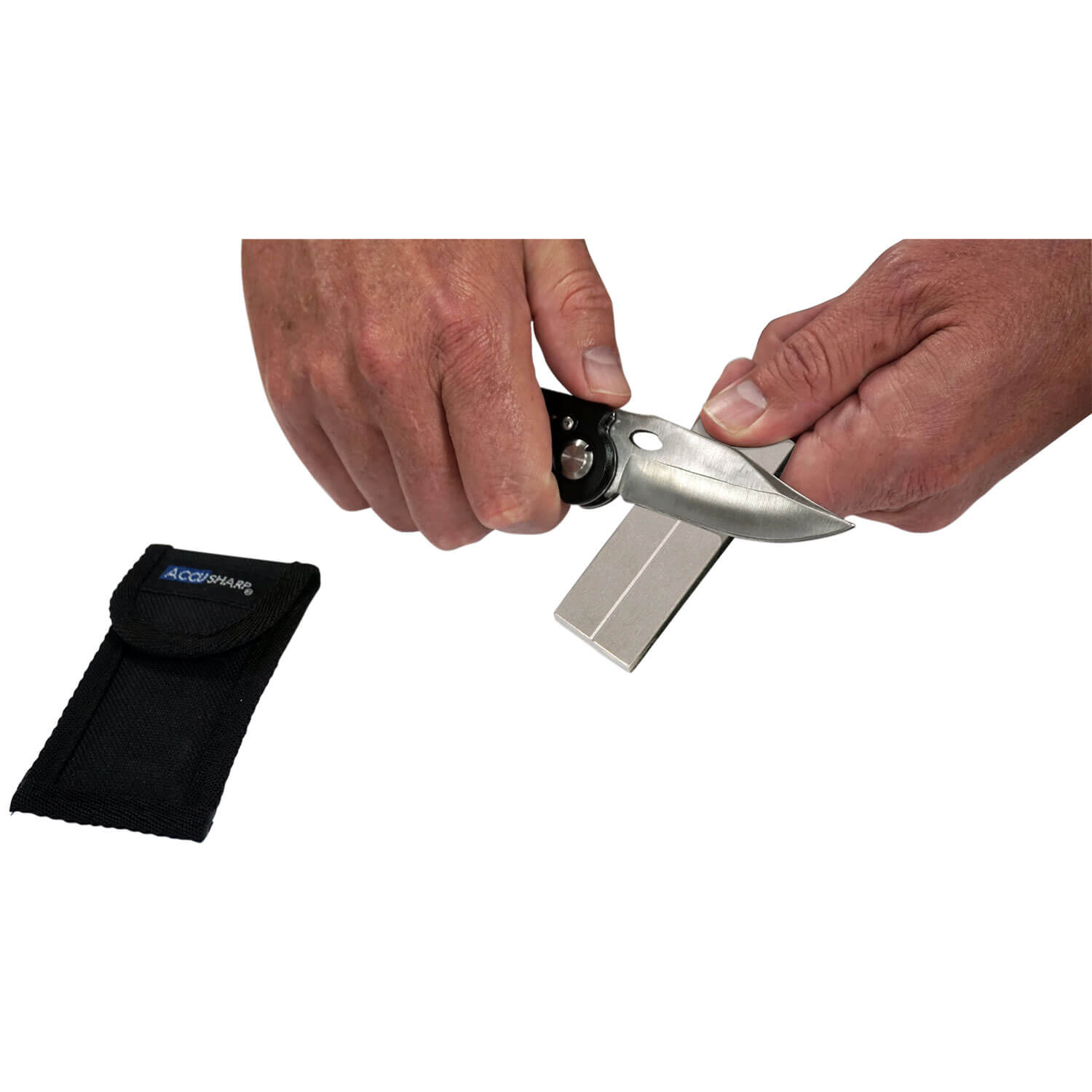 AccuSharp 027C Pocket Stone Fine/Coarse Diamond Sharpener Gray - Image 2