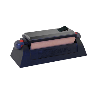 AccuSharp 064C Tri-Stone Sharpening System Coarse/Medium/Fine Alumina-Oxide Sharpener Rubber Handle Black
