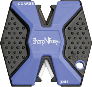 AccuSharp 334CD SharpNEasy 2-Step Sharpener Hand Held Fine/Coarse Ceramic Stone Sharpener Plastic Handle Black/Blue 24