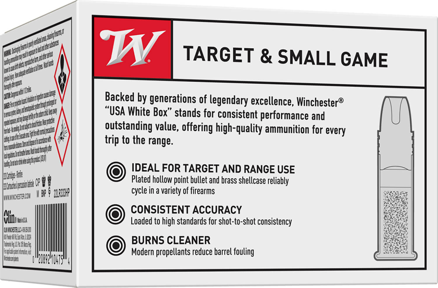Winchester Ammo 22LR333HP USA 22 LR 36 gr Copper Plated Hollow Point 333 Per Box - Image 2