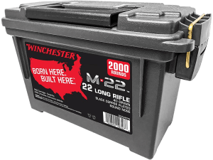 Winchester Ammo S22LRTPB M-22 22 LR 40 gr Black Copper Plated Round Nose 2000 Per Box/ 2 Cans Bulk