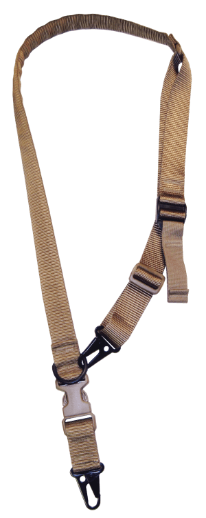 Tacshield T6030CY Warrior 2-in-1 Sling made of Coyote Webbing with HK Snap Hook & Padded Fast Adjust Design for Rifle/Shotgun