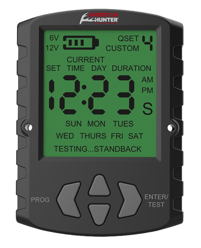 American Hunter AHUTM Universal Digital Timer 6/12 Volt 1-30 Seconds Feed Rate 2 Quick/16 Custom Settings