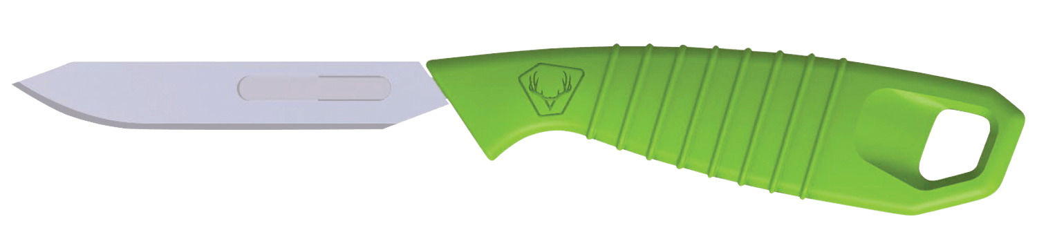 HME HMEKNPRBBM Super Lite Replace a Blade Tanto Plain Stainless Steel Blade/Green TPR Handle Includes 5 Replacement Blades/Sheath