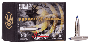 Federal PB308TA2 Premium Terminal Ascent Component 30Cal 200gr 50rd Box/4 Case