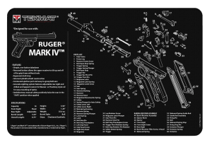 TekMat TEKR17RUGERMK4 Ruger Mark IV Cleaning Mat Ruger Mark IV Parts Diagram 11" x 17"