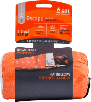 Survive Outdoors Longer 01401227 SOL Bivvy Warmth Waterproof Orange Aluminum-Coated Polyethylene