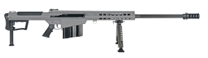 Barrett 18067 M107A1 50 BMG 10+1 29" Chrome-Lined Fluted Barrel Four Port Cylindrical Muzzle Brake Tungsten Gray Cerakote Aluminum Receiver Tungsten Gray Fixed Stock w/Thermal-Guard Cheek Piece & Sorbothane Recoil Pad Optics Ready