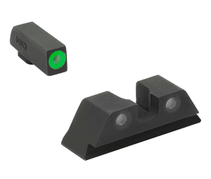 Meprolight USA 402243111 Hyper-Bright Black | Green Tritium with Green Outline Front Sight Green Tritium with Black Outline Rear Sight Set