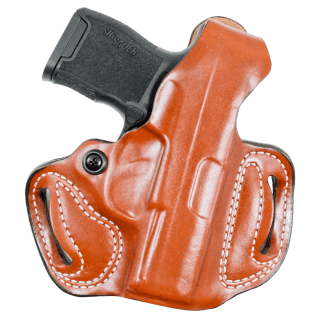 DeSantis Gunhide 085TAE1Z0 Thumb Break Mini Slide OWB Tan Leather Belt Loop Fits Glock 17/19/22 Right Hand