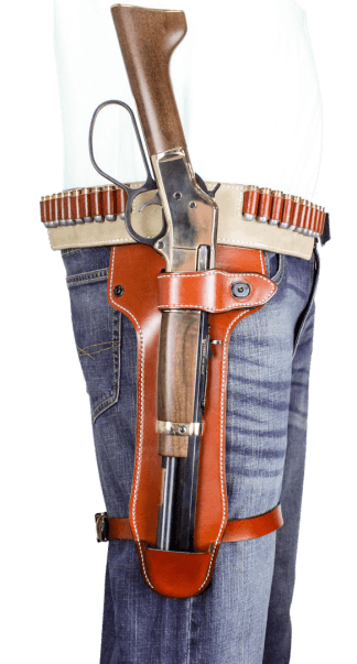 DeSantis Gunhide 181TJ02Z0 Mare's Leg OWB Tan Leather Fits Henry/Rossi/Winchester/Randall/Chiappa Mare’s Leg Rifles 44/45/357 Ambidextrous