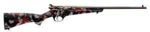 Savage Arms 13801 Rascal 22 LR Caliber with 1rd Capacity 16.12" Barrel Matte Blued Metal Finish & American Flag Synthetic Stock Right Hand (Youth)