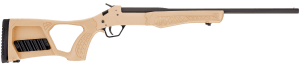 Rossi SSP1TAN Tuffy Single Shot 410 Gauge with 18.50" Barrel  3" Chamber  1rd Capacity  Matte Black Metal Finish & Tan Fixed Thumbhole with Shell Holder Stock Right Hand (Youth)