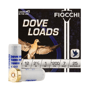 Fiocchi 12DLS17 Dove & Quail  12Gauge 2.75" 1oz 7Shot 25rd Box